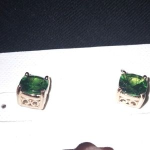 925 BBJ emerald box studs